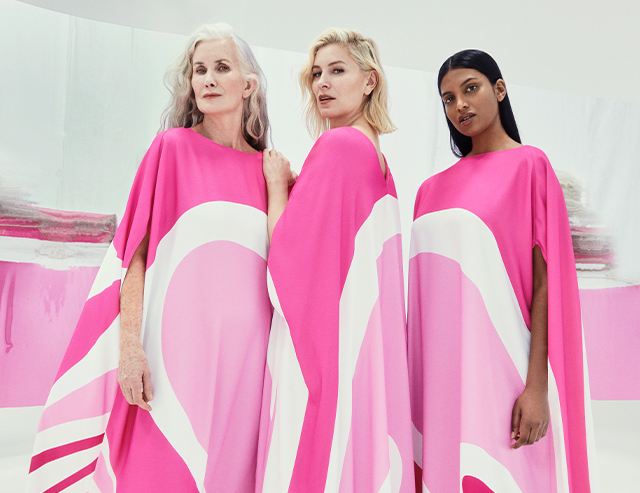 Printed Cady Cape Dress by Sara Battaglia | Marina Rinaldi